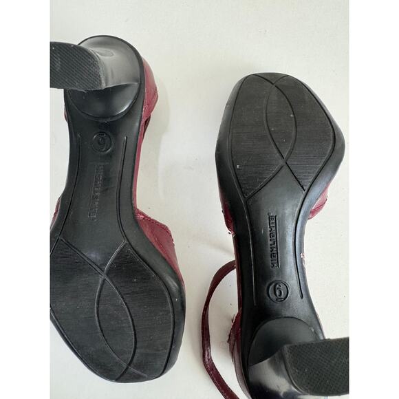 Vintage Women's Retro Highlights Maroon Leather Heel Sandal Size 6 - Picture 5 of 12